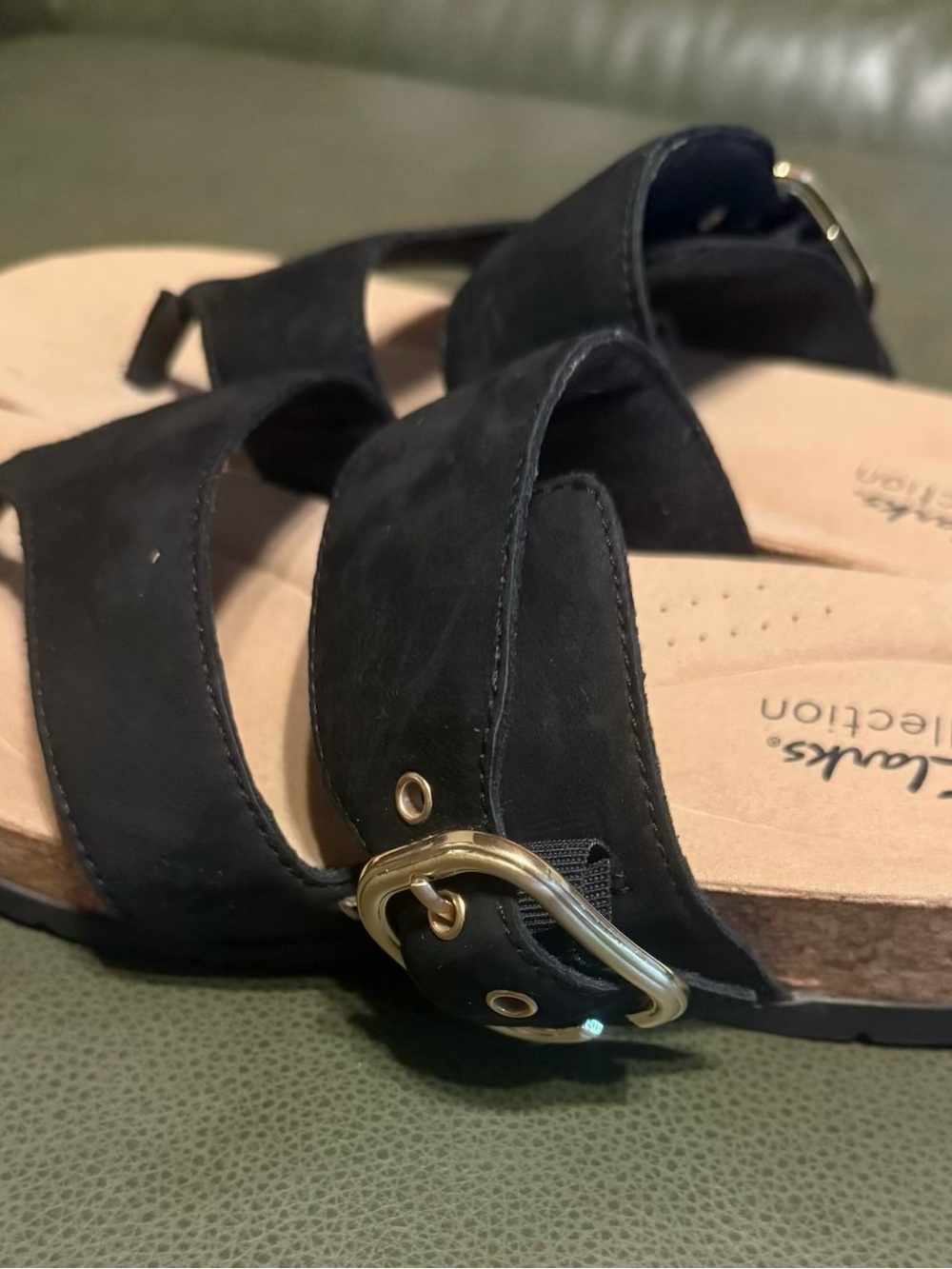 Clarks Double-Strap Toe-Thong Sandals, Size 8 - Picture 5 of 7
